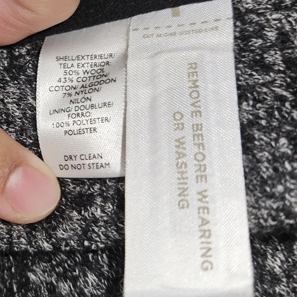 Ann Taylor LOFT Textured Knit Open Front Jacket, Size 8, Gray/Black, NWT - Picture 9 of 10